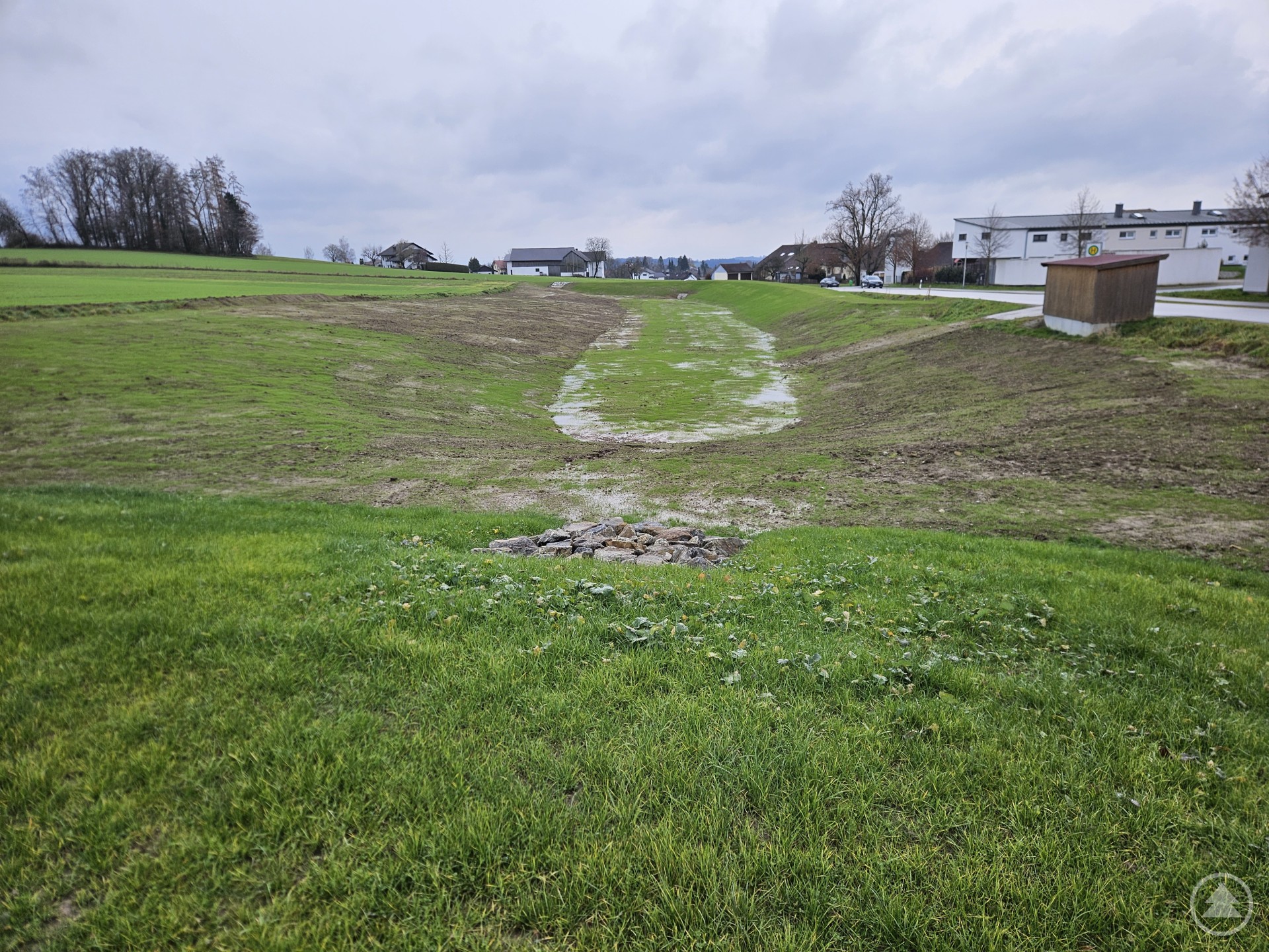 Besserer Schutz bei Starkregenereignissen: Im Zuge der Maßnahme wurde ein Retentionsraum für Stoffrückhalt in der Fläche gestaltet