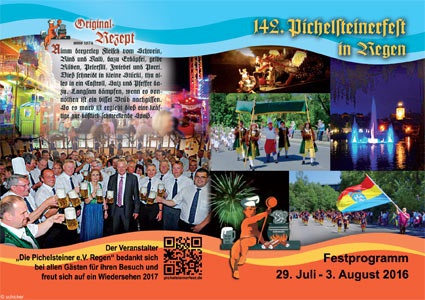 Flyer/Grafik zum Event: Pichelsteinerfest Regen am Fr., 29.07.2016 - Mi., 03.08.2016