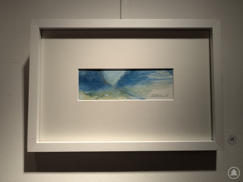 Aquarell 11 aus der Serie Kleine Landschaft Blaues Aquarellbild von Leo Schäfer
