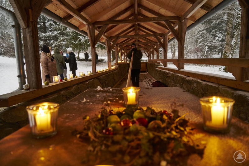 Einer der Höhenpunkte im Schlossgarten, ein Alphornbläser