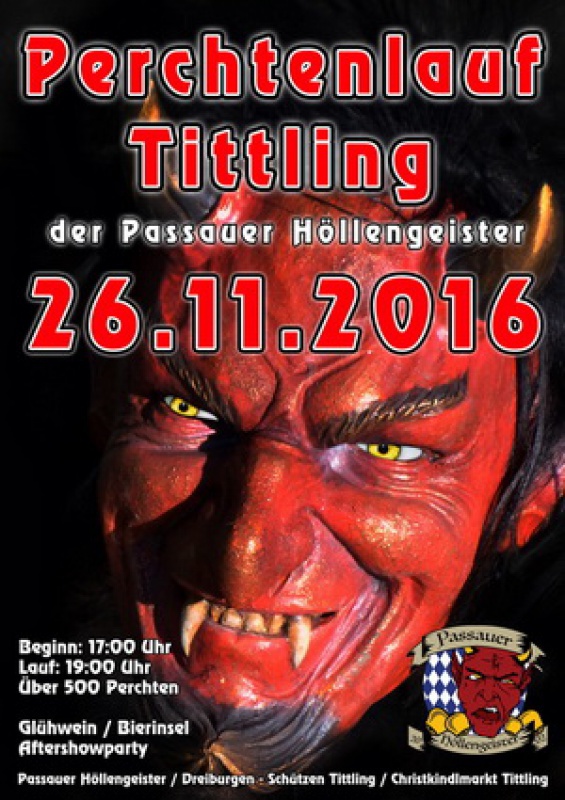 Flyer/Grafik zum Event: Perchtenlauf Tittling am Sa., 26.11.2016