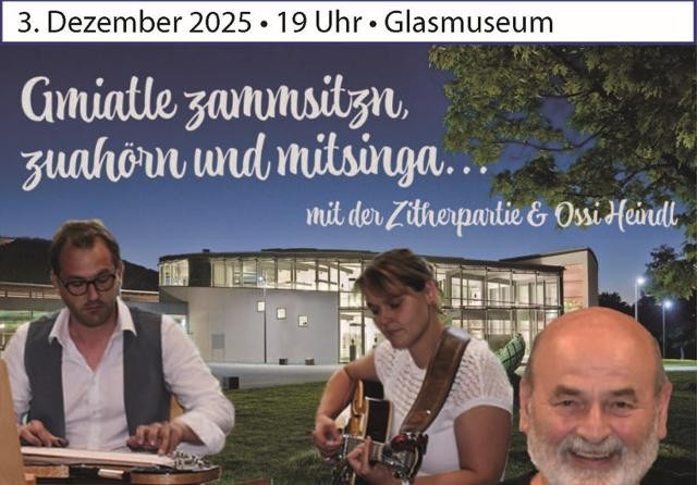 Flyer/Grafik zum Event: Gmiatle zammsitzn, zuahörn und mitsinga am Mi., 03.12.2025 von 19:00 bis 21:00 Uhr