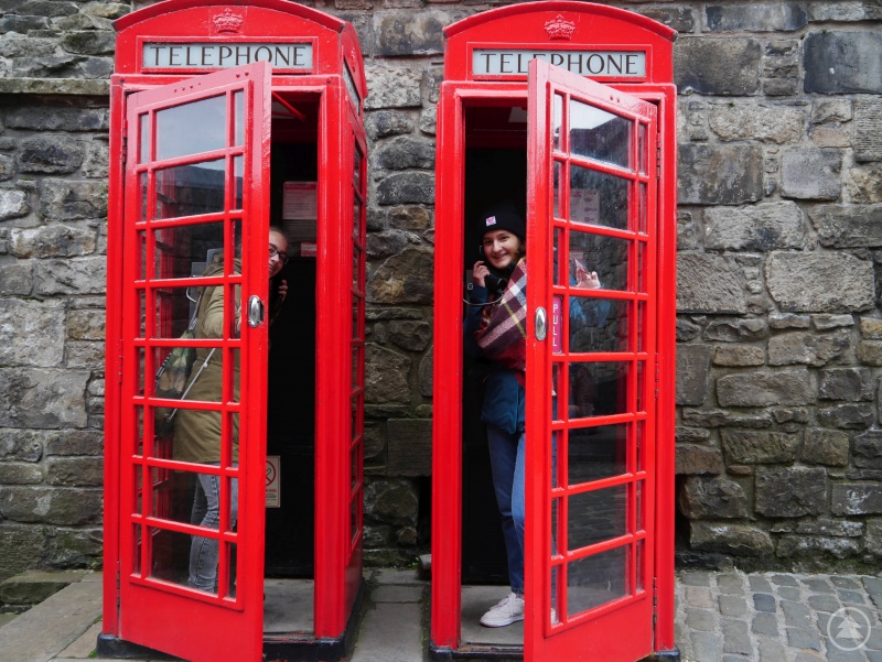 Red telephone booths
