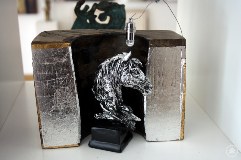 Pferdekopf in der Glasform