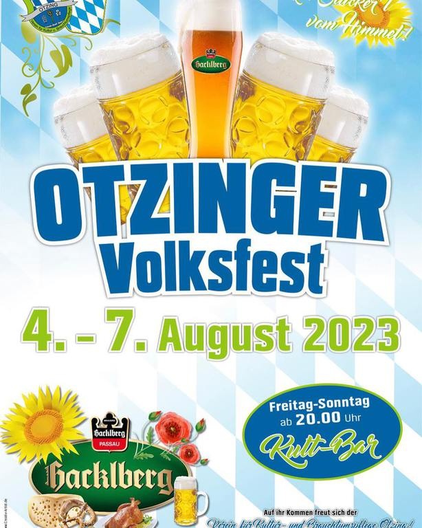 Flyer/Grafik zum Event: Volksfest Otzing (20 Jahre Kulturverein) am Do., 03.08.2023 - Mo., 07.08.2023
