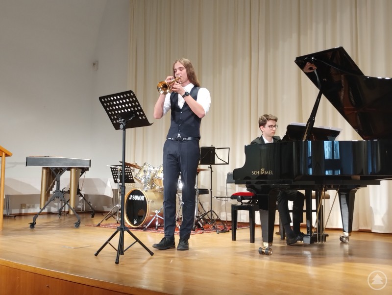 Zelebrierten Trompete und Klavier als starke, musikalische Einheit: Raphael Gigl und Forian Brunner Preisträger Anton-Brunner-Musikpreis 2025 Trompete und Klavier