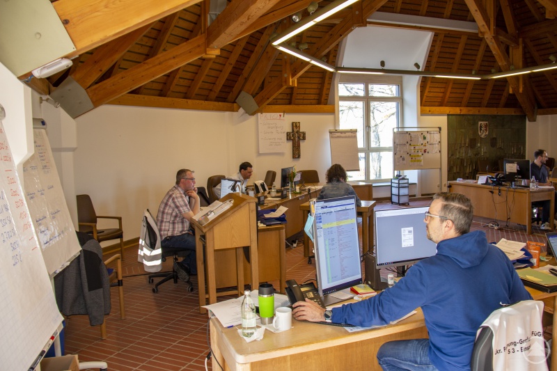 Die FüGK kurz vor Beginn der täglichen Lagebesprechung