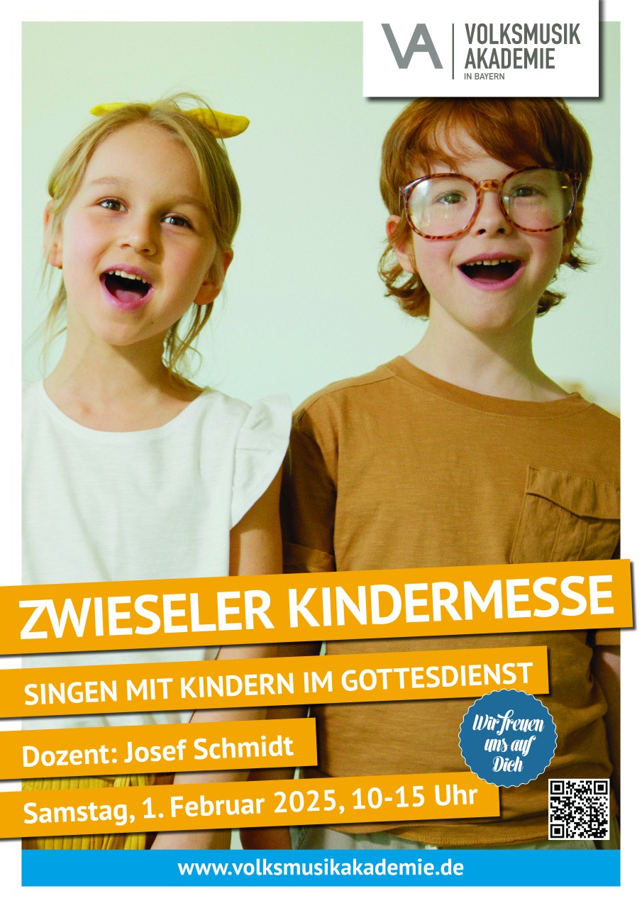 Flyer/Grafik zum Event: »Zwieseler Kindermesse« – Singen mit Kindern im Gottesdienst am Sa., 01.02.2025 ab 10:00 Uhr