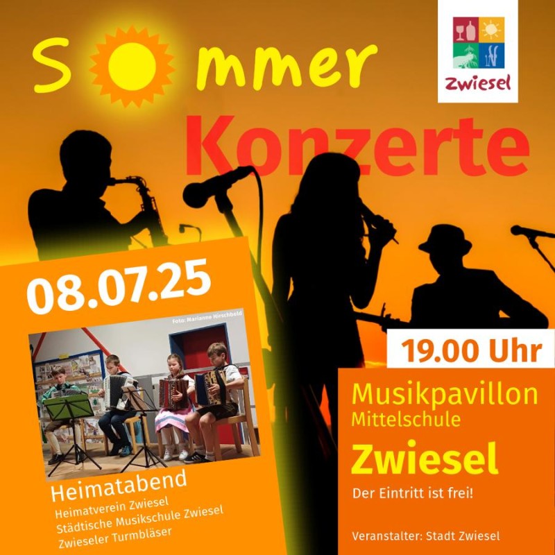 Flyer/Grafik zum Event: Sommerkonzert am Di., 08.07.2025 ab 19:00 Uhr
