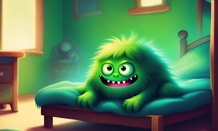 KURZGESCHICHTE FÜR KINDER: Grimbo Friedolin, das liebe Monster unterm Bett