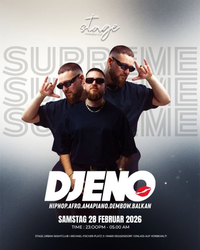 Flyer/Grafik zum Event: SUPREME mit DJ Eno im Stage Urban Nightclub 2026 am Sa., 28.02.2026 ab 23:00 Uhr