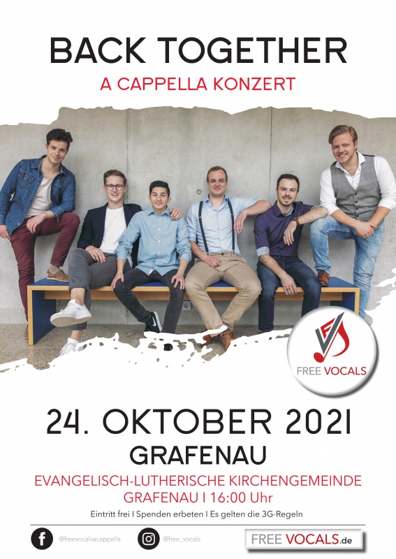 Flyer/Grafik zum Event: Back Together - A Cappella Konzert am So., 24.10.2021 ab 16:00 Uhr