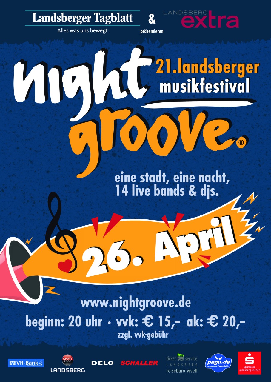 Flyer/Grafik zum Event: Nightgroove Landsberg a. Lech am Sa., 26.04.2025 von 20:00 bis 01:00 Uhr