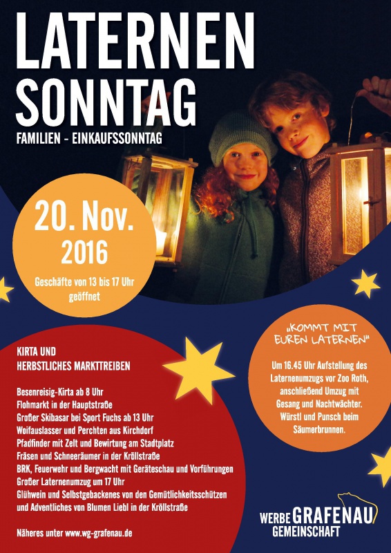 Flyer/Grafik zum Event: Laterndlsonntag & Besenreisig-Kirta am So., 20.11.2016 von 13:00 bis 17:00 Uhr