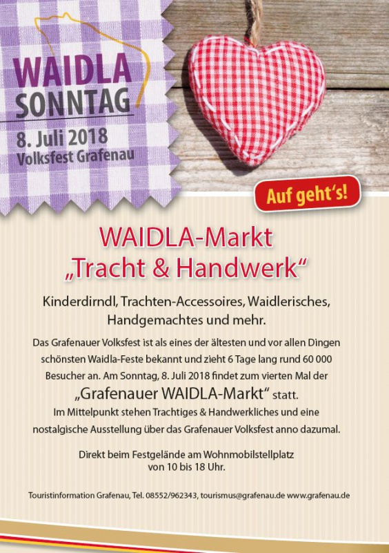 Flyer/Grafik zum Event: WAIDLA-Sonntag am So., 08.07.2018 von 10:00 bis 18:00 Uhr