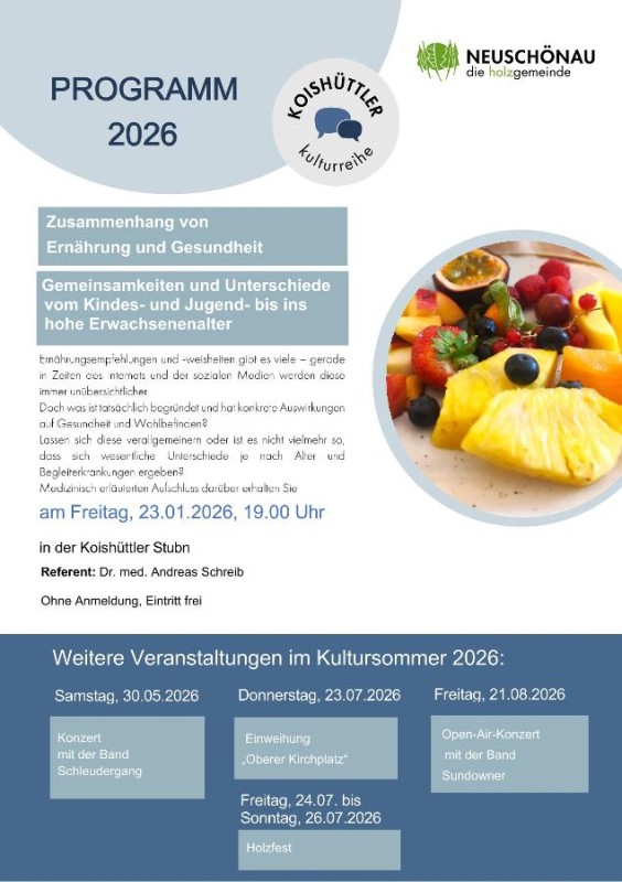 Flyer/Grafik zum Event: Koishüttler Kulturreihe am Fr., 23.01.2026 von 19:00 bis 20:00 Uhr