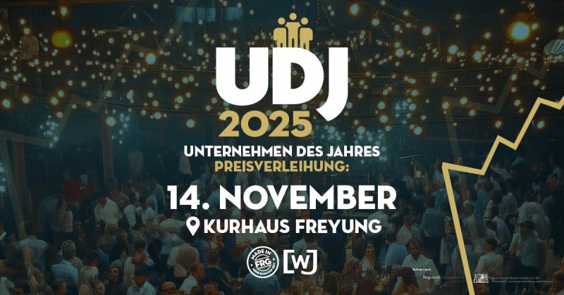 Flyer/Grafik zum Event: Unternehmen des Jahres 2025 – Preisverleihung am Fr., 14.11.2025 ab 19:00 Uhr