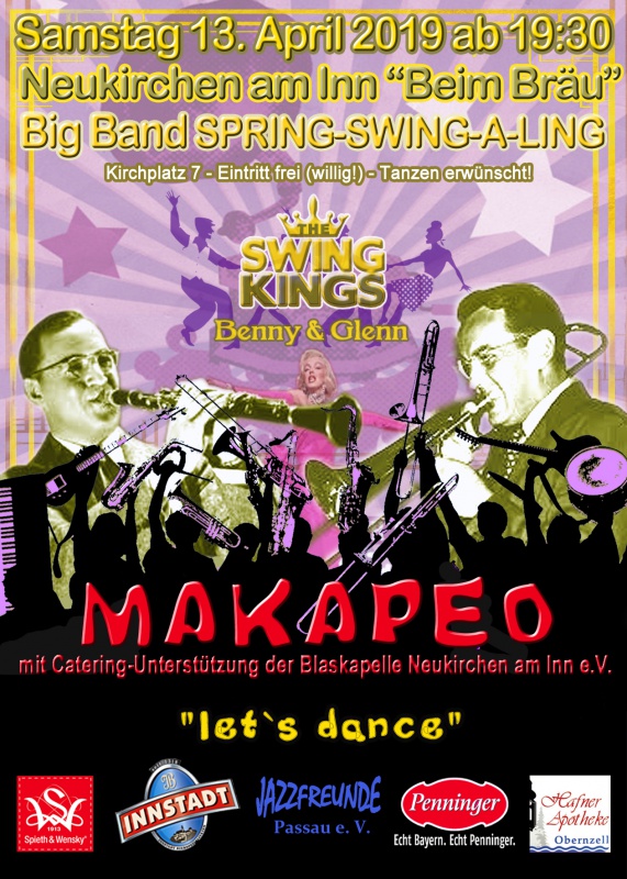 Flyer/Grafik zum Event: Big Band SPRING-SWING-A-LING am Sa., 13.04.2019 von 19:30 bis 23:30 Uhr