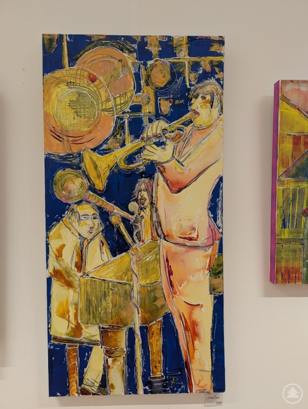 Gemälde mit Jazz-Musikern von Richard Artmann