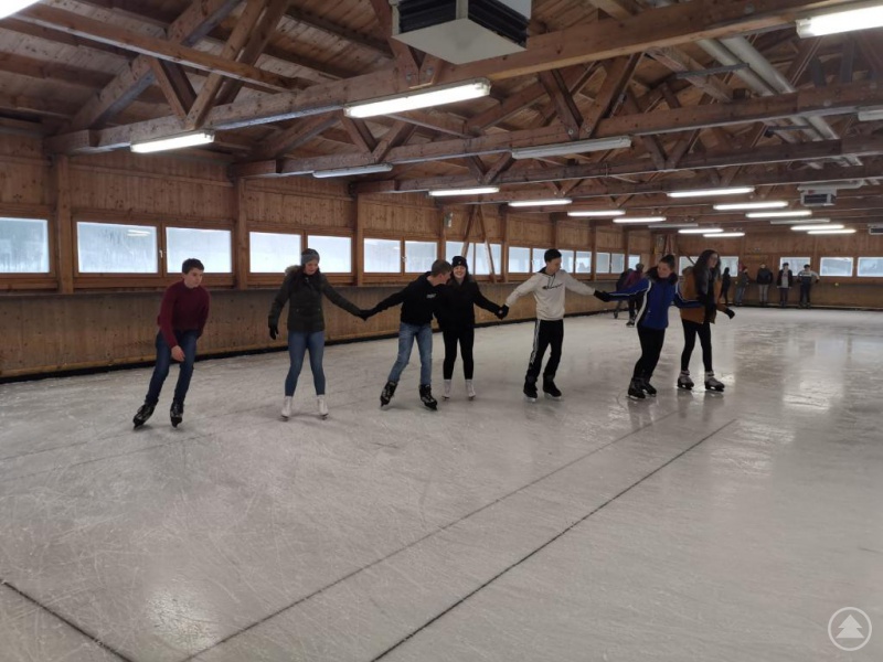 Viel Spaß hatten Austauschschüler und Freyunger Gymnasiasten beim gemeinsamen Eislaufen.