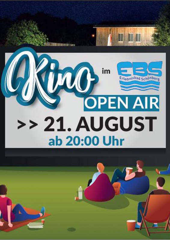 Flyer/Grafik zum Event: Kino Open Air im EBS - Erlebnisbad Schönberg im Bayerwald am Fr., 21.08.2020 von 20:00 bis 22:00 Uhr