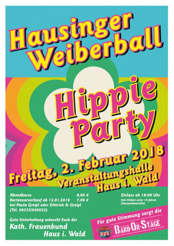 Flyer/Grafik zum Event: Hausinger Weiberball am Fr., 02.02.2018 ab 18:00 Uhr