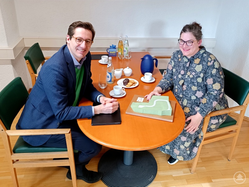 Mit dem Modell des Baugebiets