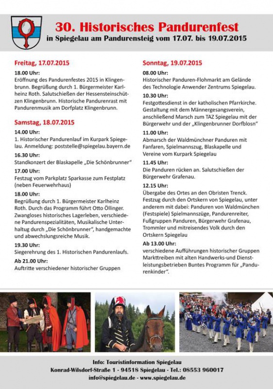 Flyer/Grafik zum Event: 30. Historisches Pandurenfest am Fr., 17.07.2015 - So., 19.07.2015