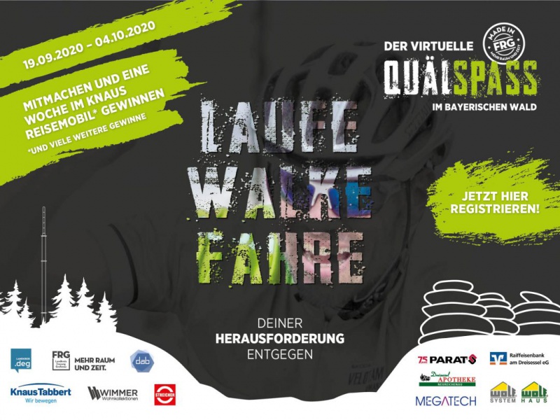 Flyer/Grafik zum Event: Virtueller Quälspaß im Bayerischen Wald 2020 am Sa., 19.09.2020 - So., 04.10.2020