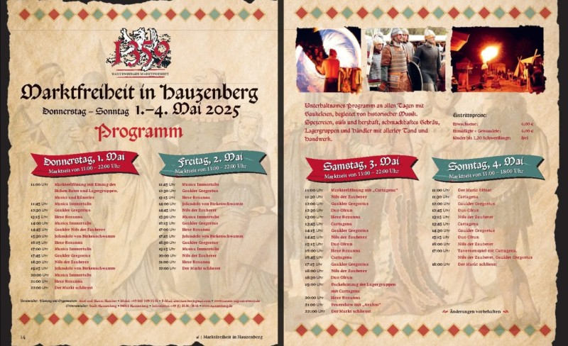 Flyer/Grafik zum Event: 1359 Marktfreiheit in Hauzenberg am Do., 01.05.2025 - So., 04.05.2025