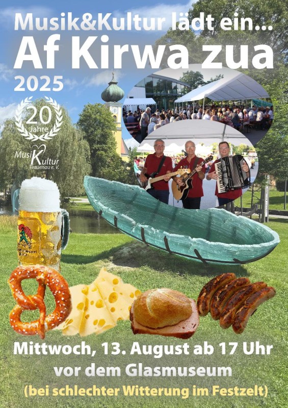 Flyer/Grafik zum Event: Auf d Kirwa zua am Mi., 13.08.2025 von 17:00 bis 21:00 Uhr