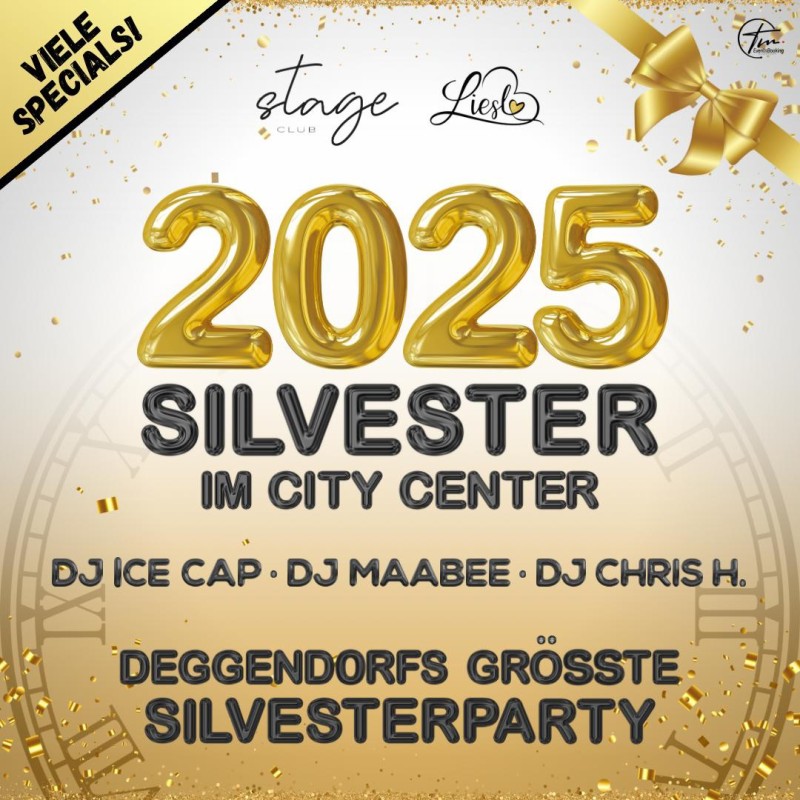 Flyer/Grafik zum Event: 2025 - Silvester im Citycenter am Di., 31.12.2024 - Mi., 01.01.2025 ab 00:15 Uhr