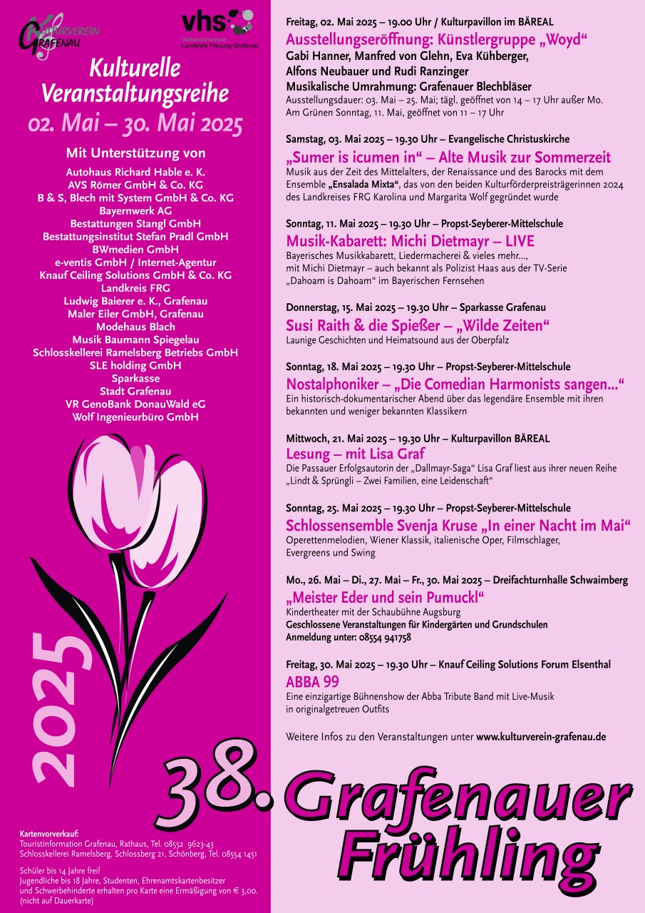 Flyer/Grafik zum Event: "Summer is icumen in" - Alte Musik zur Sommerzeit | 38. Grafenauer Frühling am Sa., 03.05.2025 ab 19:30 Uhr