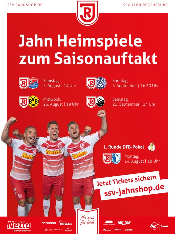 Flyer/Grafik zum Event: 5. Spieltag | SSV Jahn Regensburg : MSV Duisburg am So., 03.09.2023 ab 17:30 Uhr