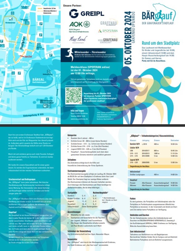 Flyer/Grafik zum Event: BÄRglauf 2024 am Sa., 05.10.2024 ab 10:30 Uhr