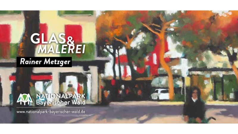 Flyer/Grafik zum Event: Glas und Malerei - Ausstellung mit Werken von Rainer Metzger am Do., 17.04.2025 - Fr., 25.07.2025