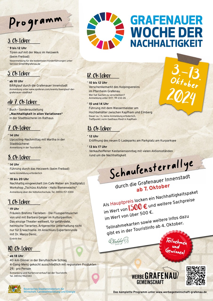 Flyer/Grafik zum Event: GRAFENAUER WOCHE DER NACHHALTIGKEIT am Do., 03.10.2024 - So., 13.10.2024