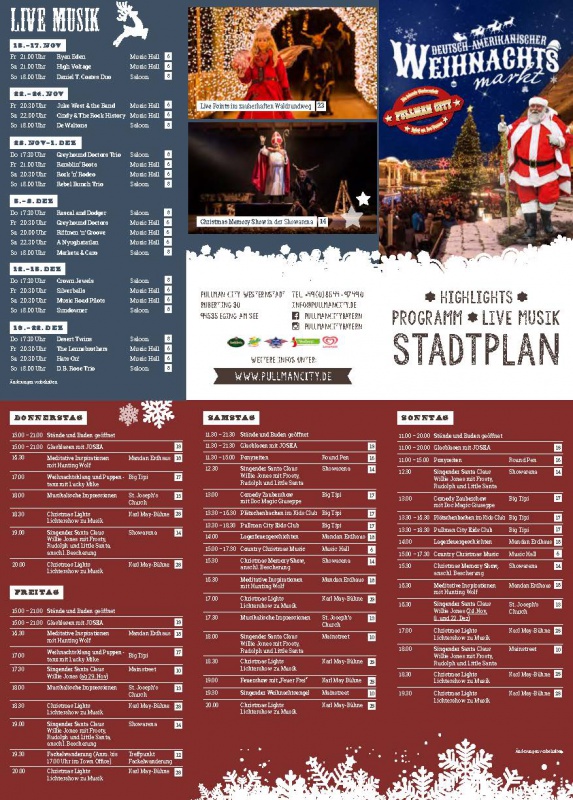 Flyer/Grafik zum Event: Deutsch-Amerikanischer Weihnachtsmarkt in Pullman City am So., 08.12.2019