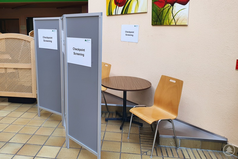 Checkpoint Screening Arberlandklinik Viechtach (Eingangshalle)