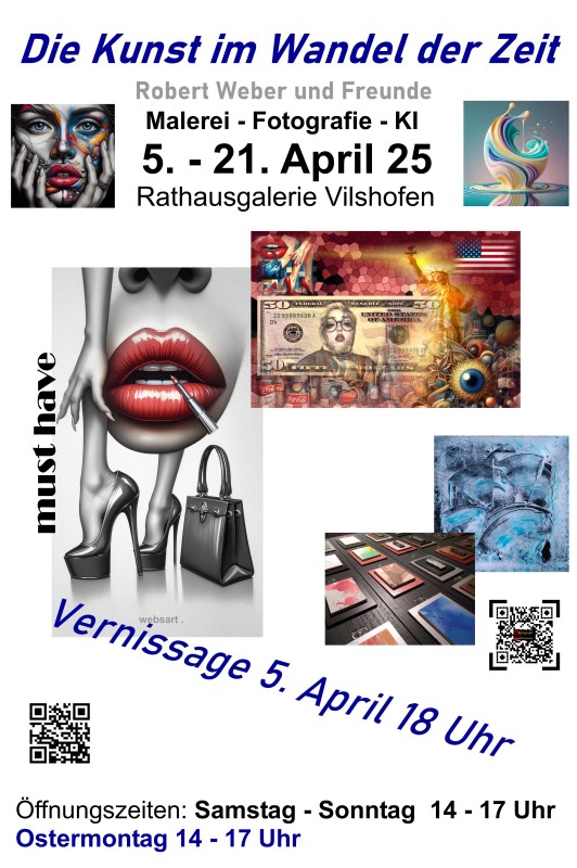 Flyer/Grafik zum Event: Kunstausstellung in der Rathausgalerie Vilshofen am Sa., 05.04.2025 - Mo., 28.04.2025