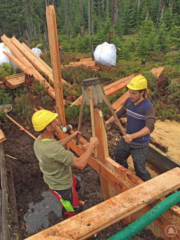 Aufgabe der freiwilligen Helfer ist es auch, Staudämme zu bauen.