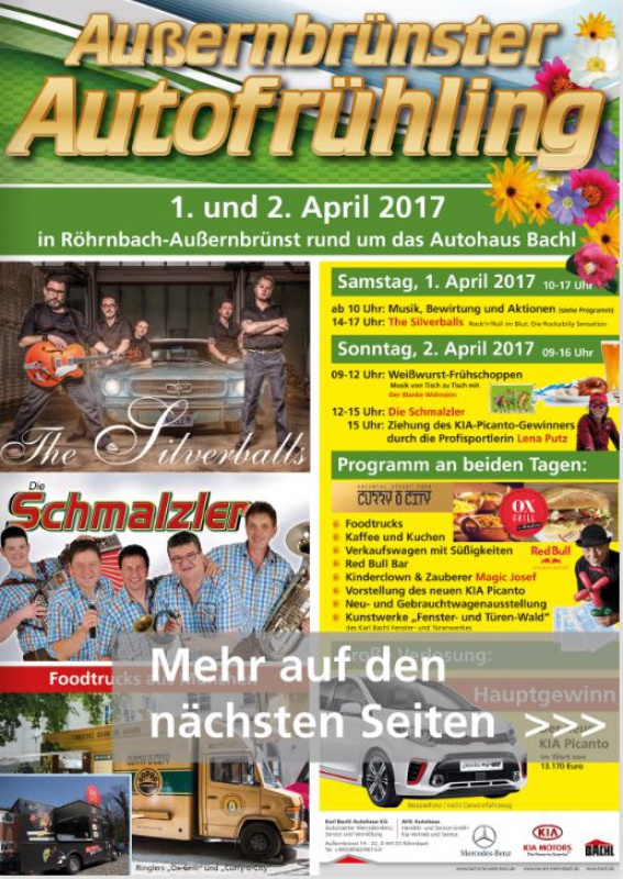 Flyer/Grafik zum Event: Außernbrünster Autofrühling am Sa., 01.04.2017 - So., 02.04.2017