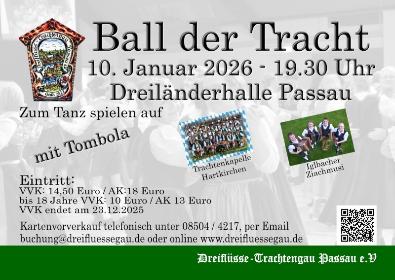 Flyer/Grafik zum Event: Ball der Tracht 2026 am Sa., 10.01.2026 ab 19:30 Uhr