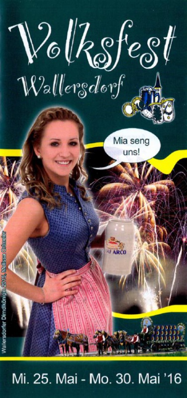Flyer/Grafik zum Event: Volksfest Wallersdorf am Mi., 25.05.2016 - Mo., 30.05.2016