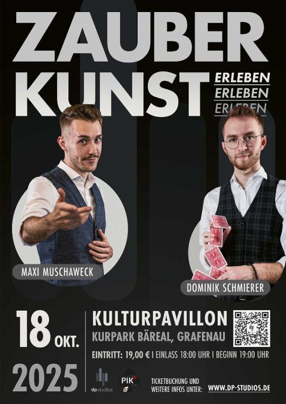Flyer/Grafik zum Event: Zaubershow am Sa., 18.10.2025 ab 19:00 Uhr