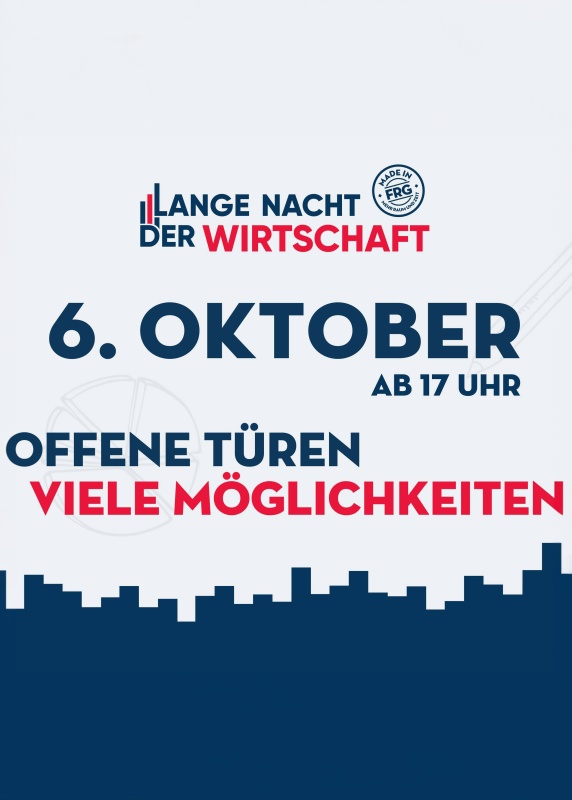 Flyer/Grafik zum Event: Lange Nacht der Wirtschaft FRG 2023 am Fr., 06.10.2023 ab 17:00 Uhr
