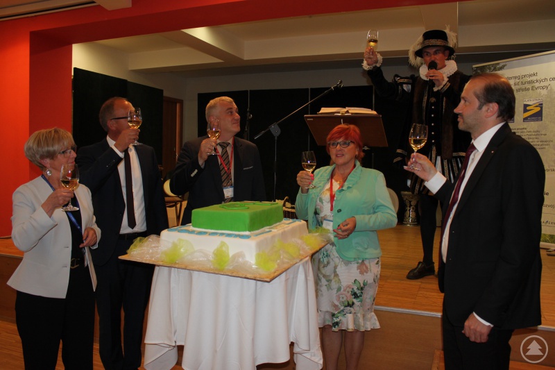 Zum Sektempfang mit Martin Malý, Bürgermeister der Stadt Prachatice.