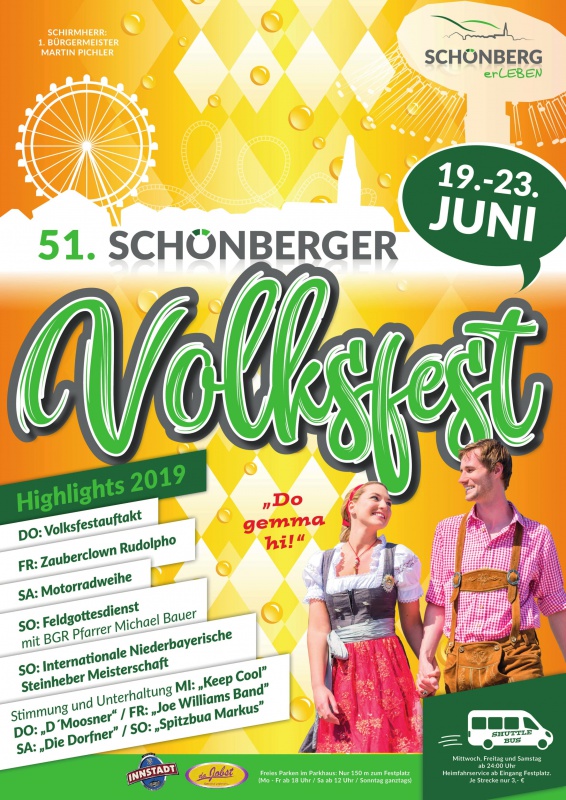 Flyer/Grafik zum Event: Volksfest Schönberg 2019 am Mi., 19.06.2019 - So., 23.06.2019