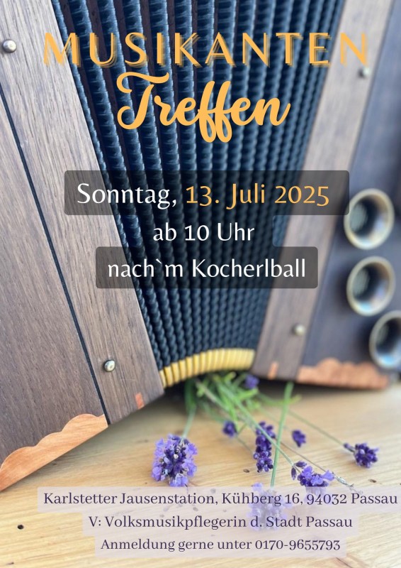 Flyer/Grafik zum Event: Musikantentreffen Passau 2025 am So., 13.07.2025 ab 10:00 Uhr