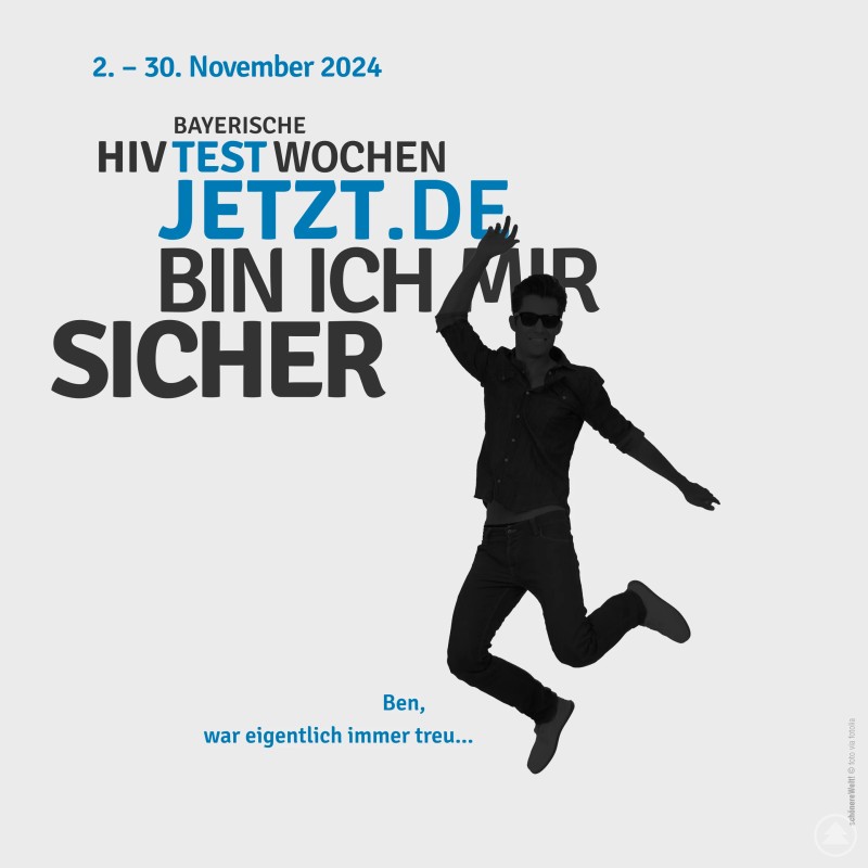 Noch immer wissen viele Menschen nicht, dass sie sich mit HIV infiziert haben. Um sicher zu gehen, kann das Angebot im Rahmen der Bayerischen HIV-Testwochen genutzt werden. MM 2024-10-30 Bayerische HIV-Testwochen 2024 - Kostenlose Tests ohne Anmeldung an zwei Terminen am Gesundheitsamt.jpg